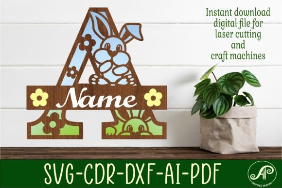 Elevating Personalized Decor with the Bunny Capital Monogram Letter A SVG