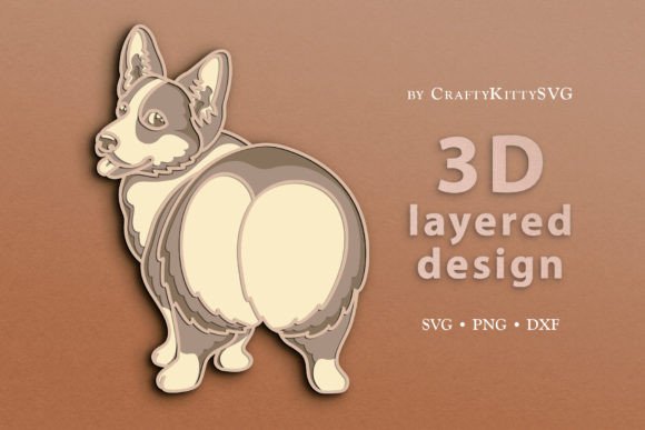 Evaluating the Corgi Dog Butt 3D Layer SVG Cut File for Digital Crafters