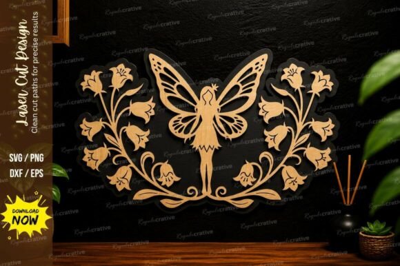Fairy Floral Wings Laser Cut SVG Design