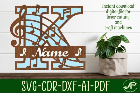 Integrating the Music Monogram Letter K SVG Cut File into Your Creative Workflow