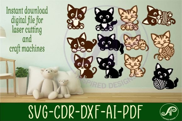 Mastering Precision Crafts with Cute Cat Laser Cut File Shapes: A Guide to the 3 Cats I Collection