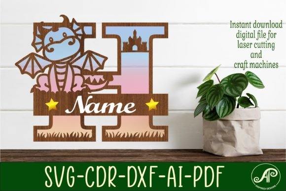 Mastering the Art of Layered Monograms with the Dragon Capital Monogram Letter H SVG Cut