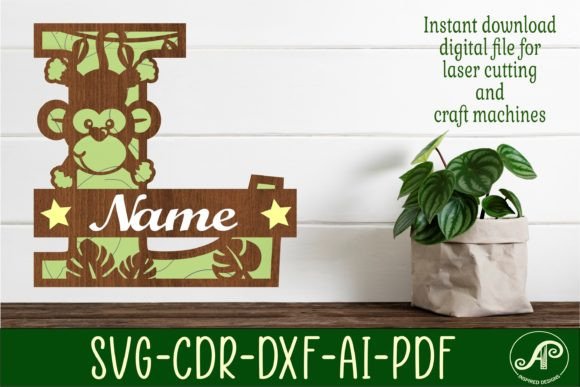 Monkey Capital Monogram Letter L SVG Guide