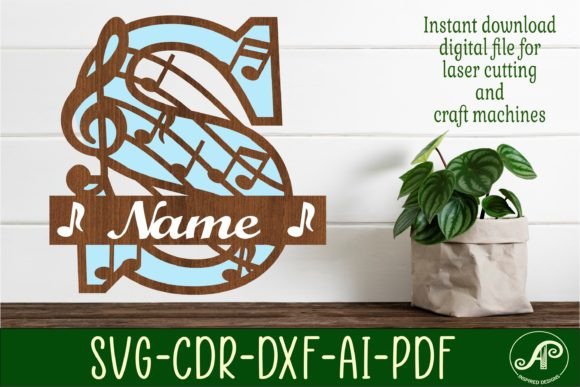 Music Monogram Letter S SVG Cut File: Elevating Personalized Craft with Digital Precision