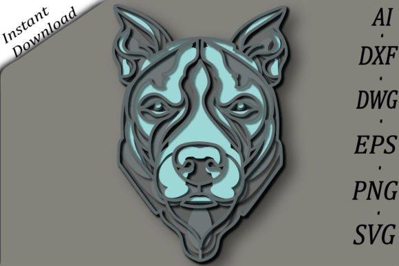Pit Bull Multilayer SVG for Crafters