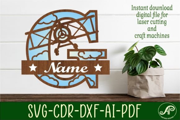 Plane Capital Monogram Letter G SVG Cut: A Versatile Digital Asset for Laser Cutting and Crafting
