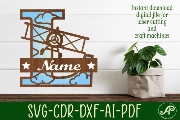 Plane Capital Monogram Letter L SVG Cut: A Layered Approach to Personalized Craft Projects