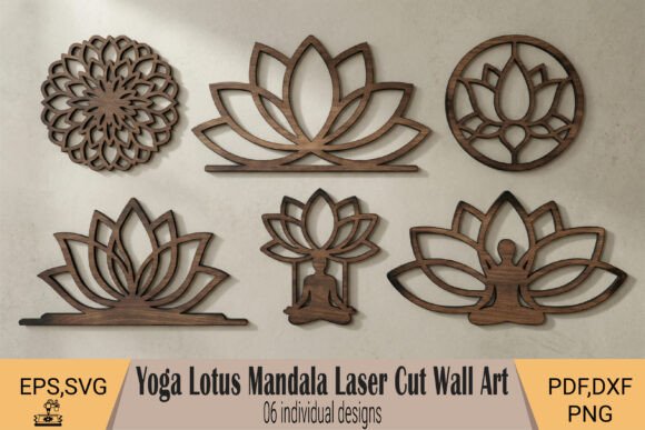 Yoga Lotus Mandala Laser Cut Wall Art